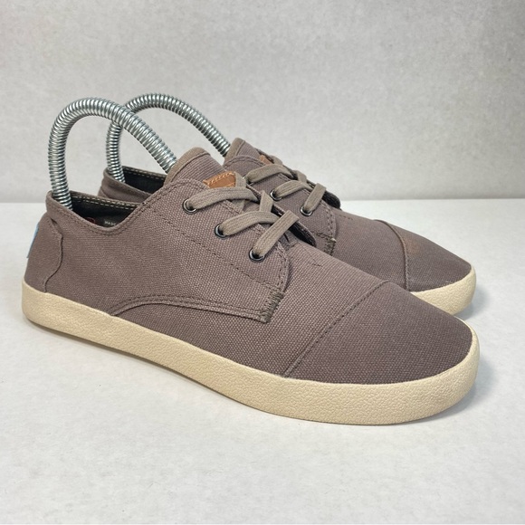 Toms Canvas Lace Up Casual Sneakers Ladies Brown/ Tan Shoes Sneakers; Women’s 7 - Picture 4 of 16